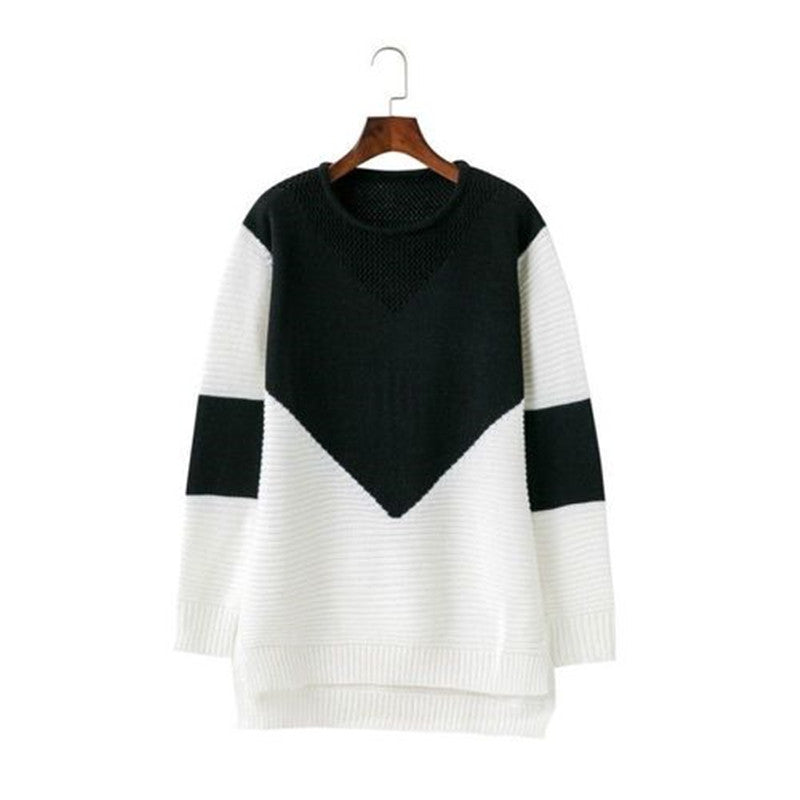 Damen Großer Strickpullover mit modernem geometrischen Design und atmungsaktiver Struktur Stalluxe