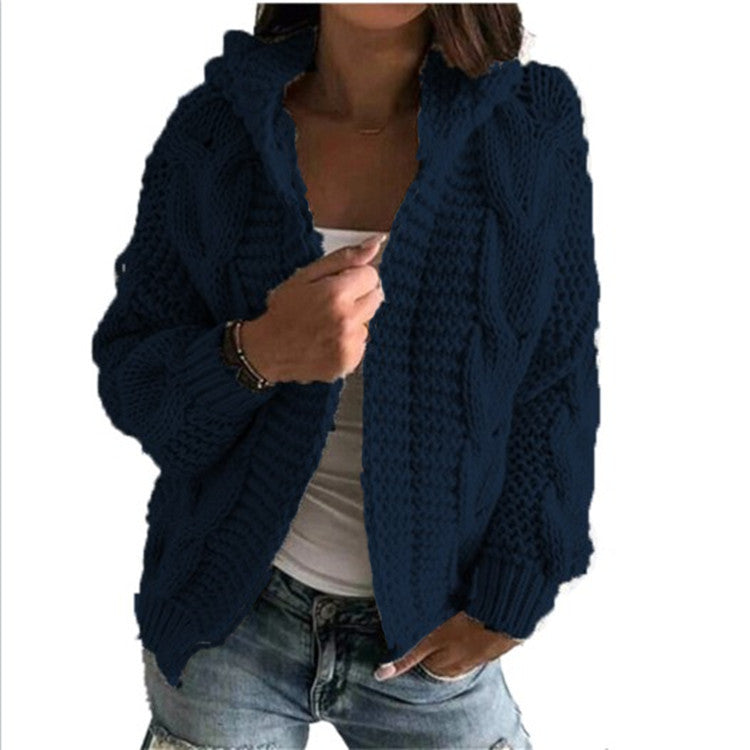 Damen Strickjacke mit voluminösem Zopfmuster und lässigem Schnitt Stalluxe