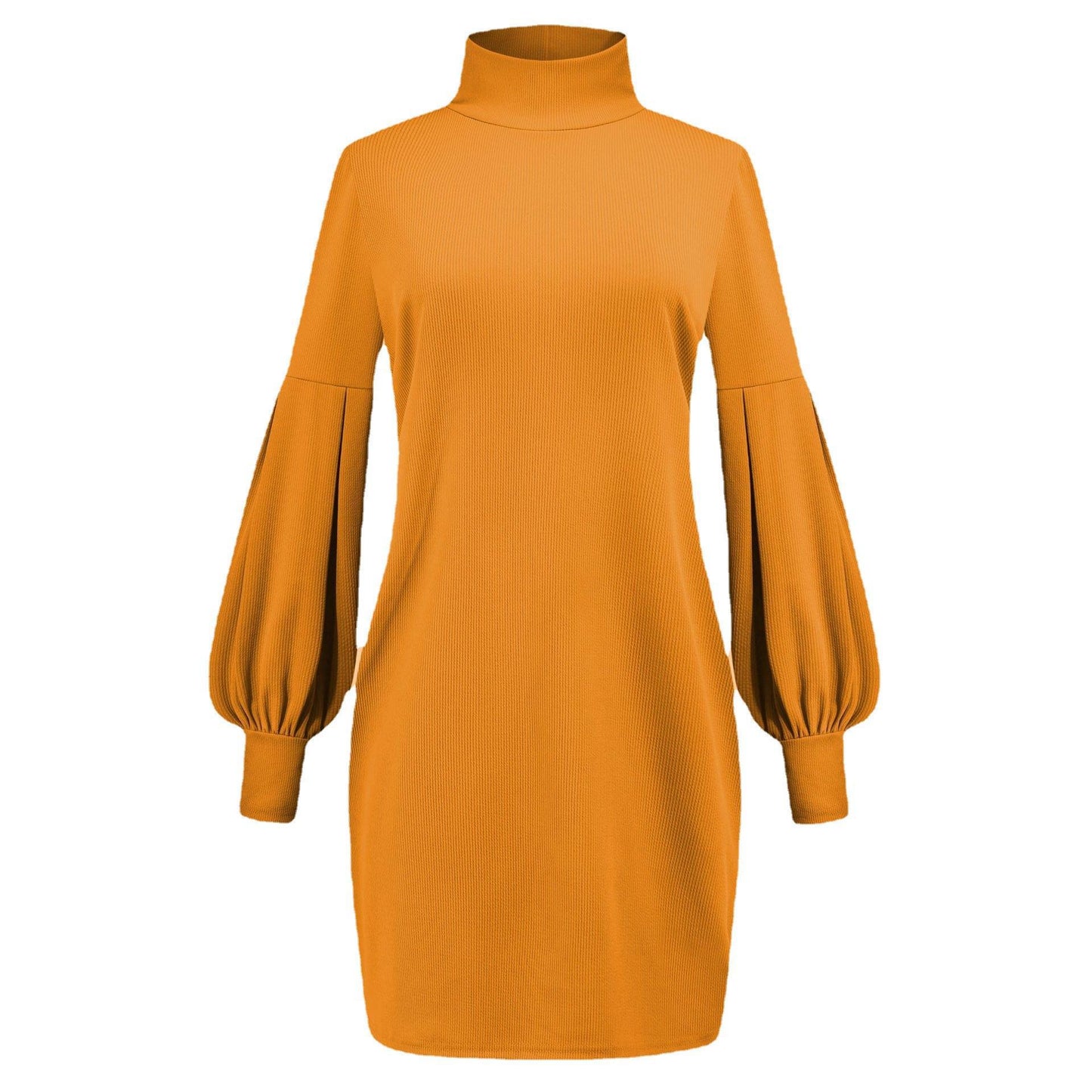 Damen Kleid mit hohem Kragen und voluminösen Ärmeln Stalluxe