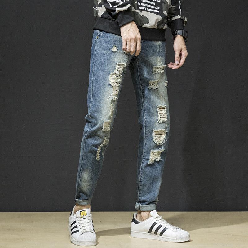 Herren Ripped Denim-Jeans im lässigen Urban-Style Stalluxe