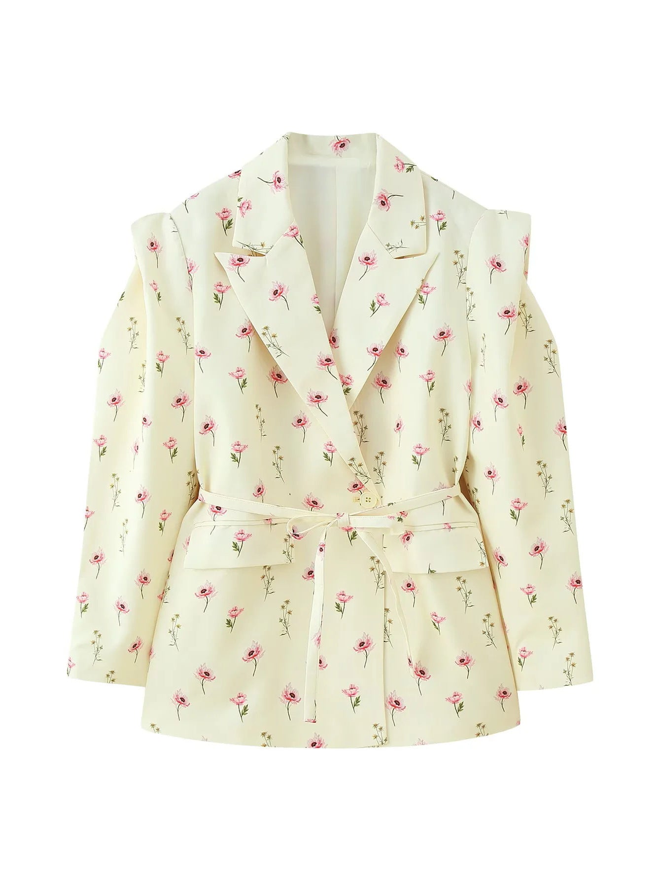 Damen Modische Blazerjacke mit Gürtel und Seidenoptik Stalluxe