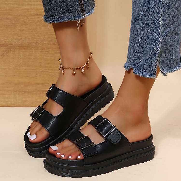 Damen Modische Riemensandalen mit verstellbaren Schnallen Stalluxe