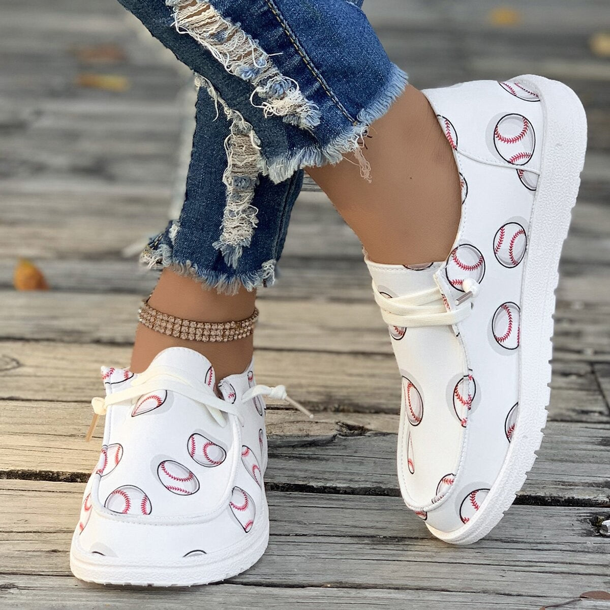 Damen Sneakers mit kreativem Baseball-Design Stalluxe