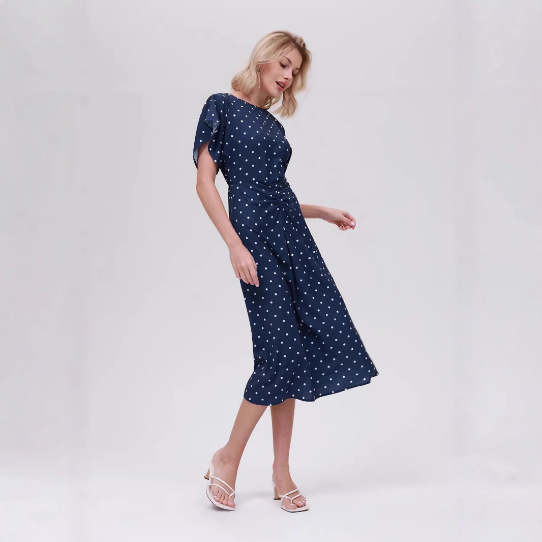 Damen Maxi-Kleid mit modernen Punkten Stalluxe