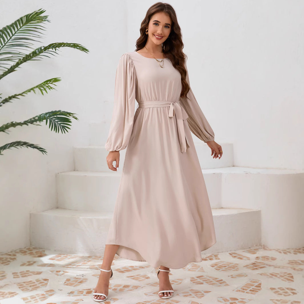 Damen Elegantes Maxikleid mit weitem Schnitt und Ballonärmeln Stalluxe
