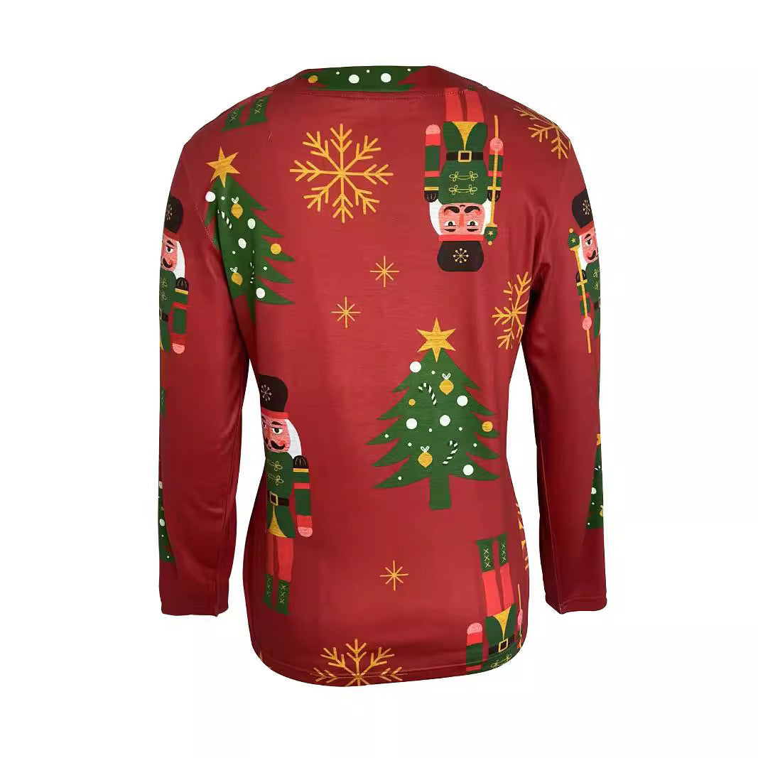 Women's Festive Themed Long Sleeve Top Stalluxe
