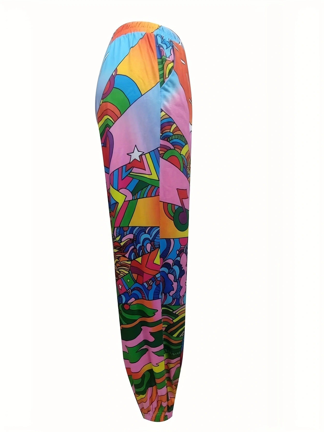 Damen Bequeme Freizeithose mit buntem Grafikdesign Stalluxe