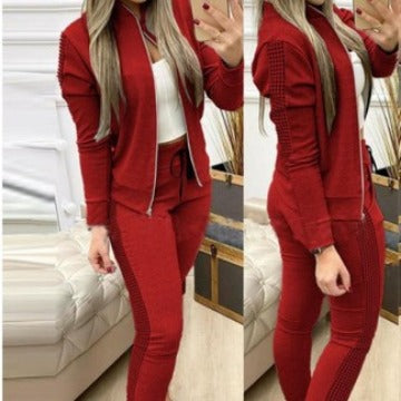 Women's Sporty Zip-Up Tracksuit Set Stalluxe