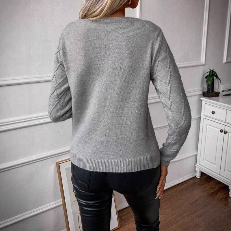 Damen modischer Strickpullover mit Rautenmuster Stalluxe