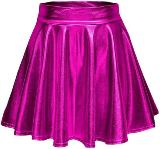 Women's Stylish High-Waisted Faux Leather Skirt Stalluxe