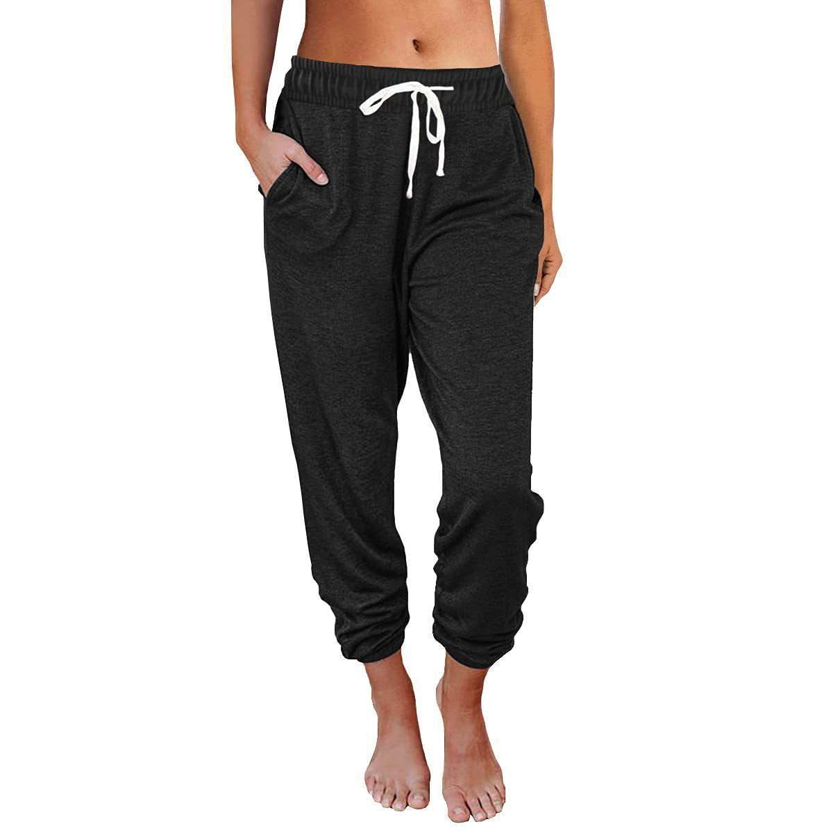 Damen Bequeme und lässige Jogginghose mit elastischem Bund und seitlichen Taschen Stalluxe