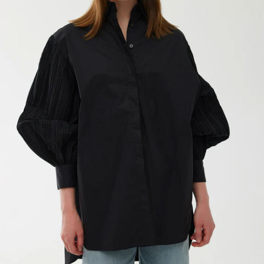 Damen Oversized Hemdbluse mit innovativen Rüschendetails Stalluxe