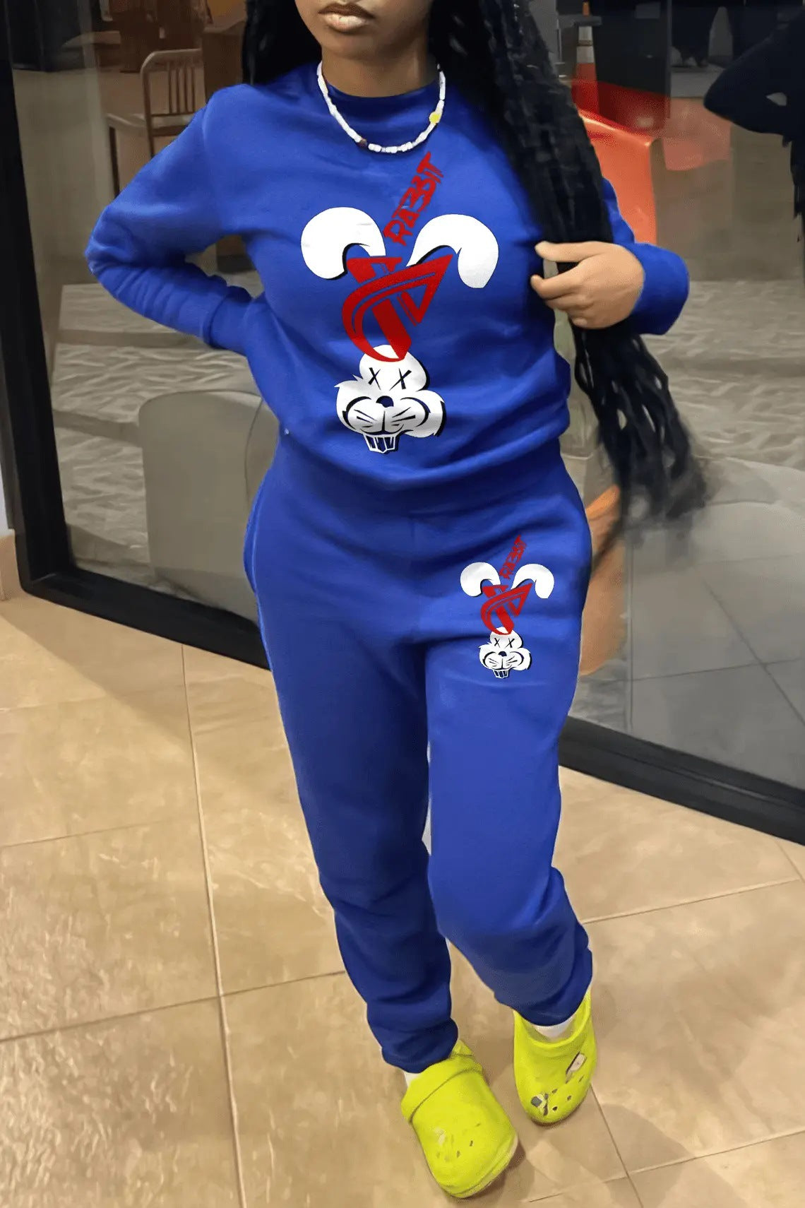 Damen Trainingsanzug mit modernem Bunny-Motiv Stalluxe