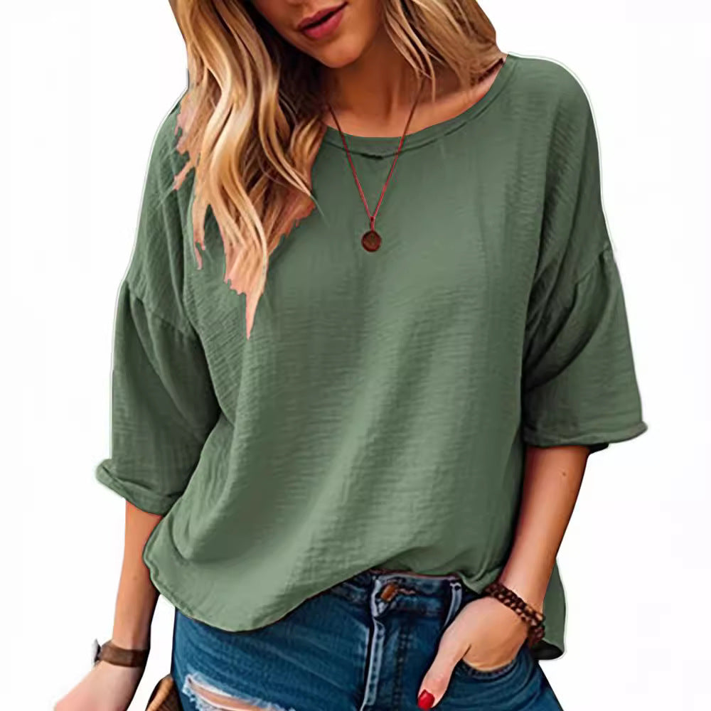 Damen Oversized Langarmshirt aus weich strukturiertem Material Stalluxe