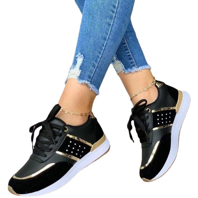 Damen Modische Sneakers mit glänzenden Akzenten und atmungsaktiver Sohle Stalluxe