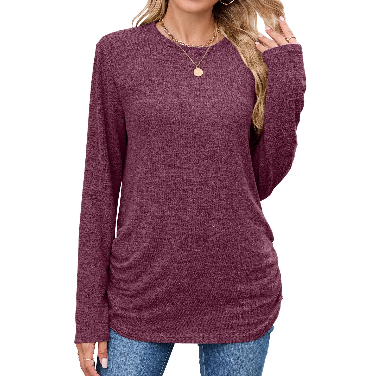 Damen Langearmshirt mit Raffung Stalluxe