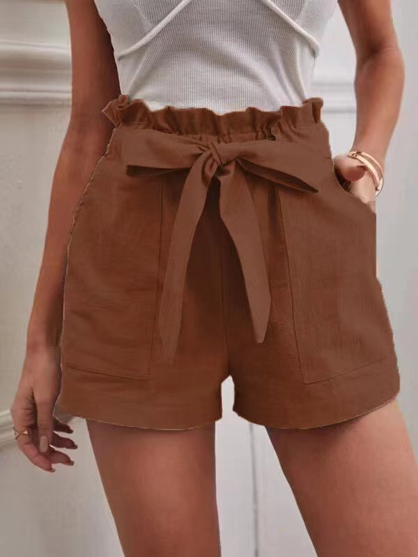 Damen Tailored Shorts mit Krawatte und praktischen Taschen Stalluxe