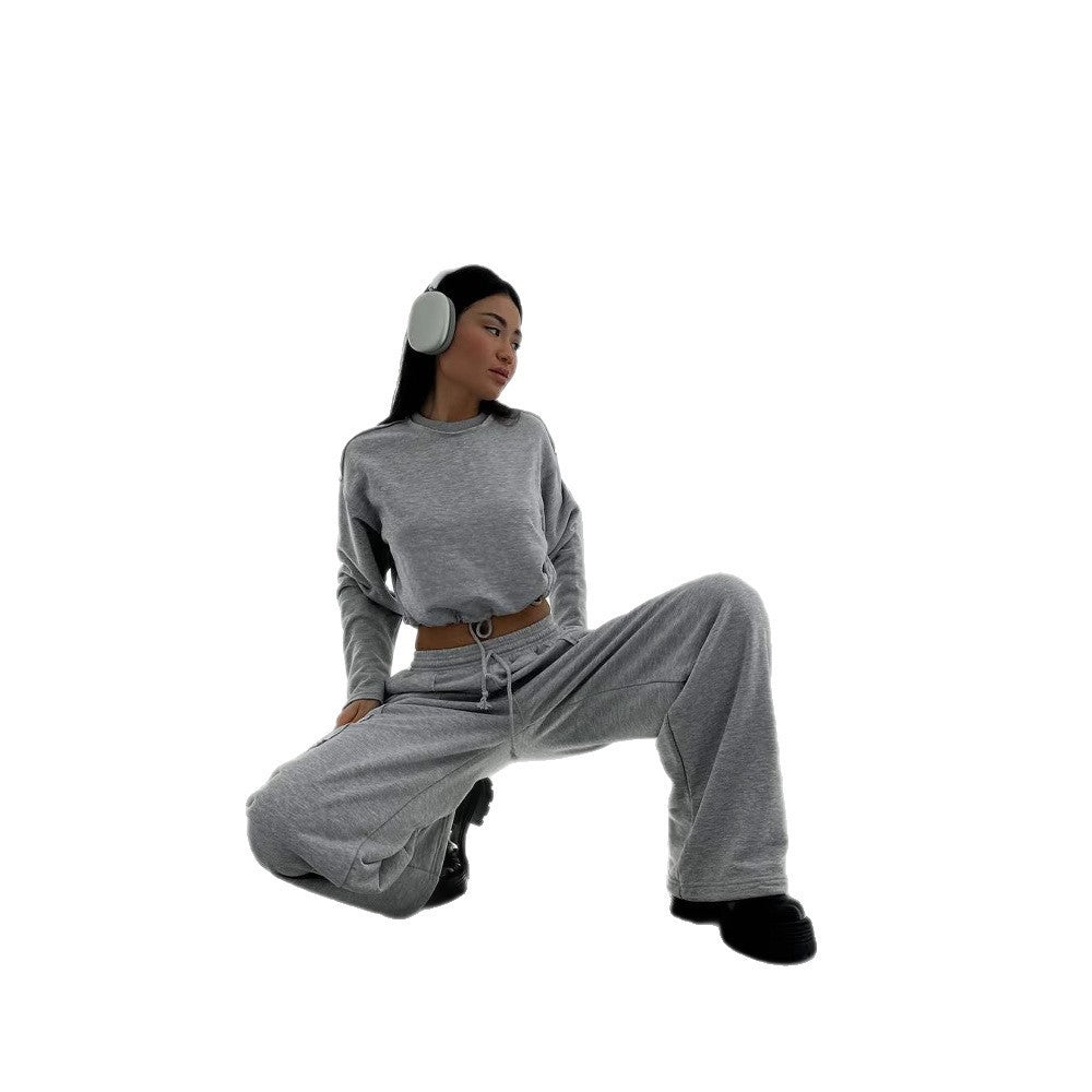 Damen cropped Sweatshirt mit verstellbarem Bund Stalluxe