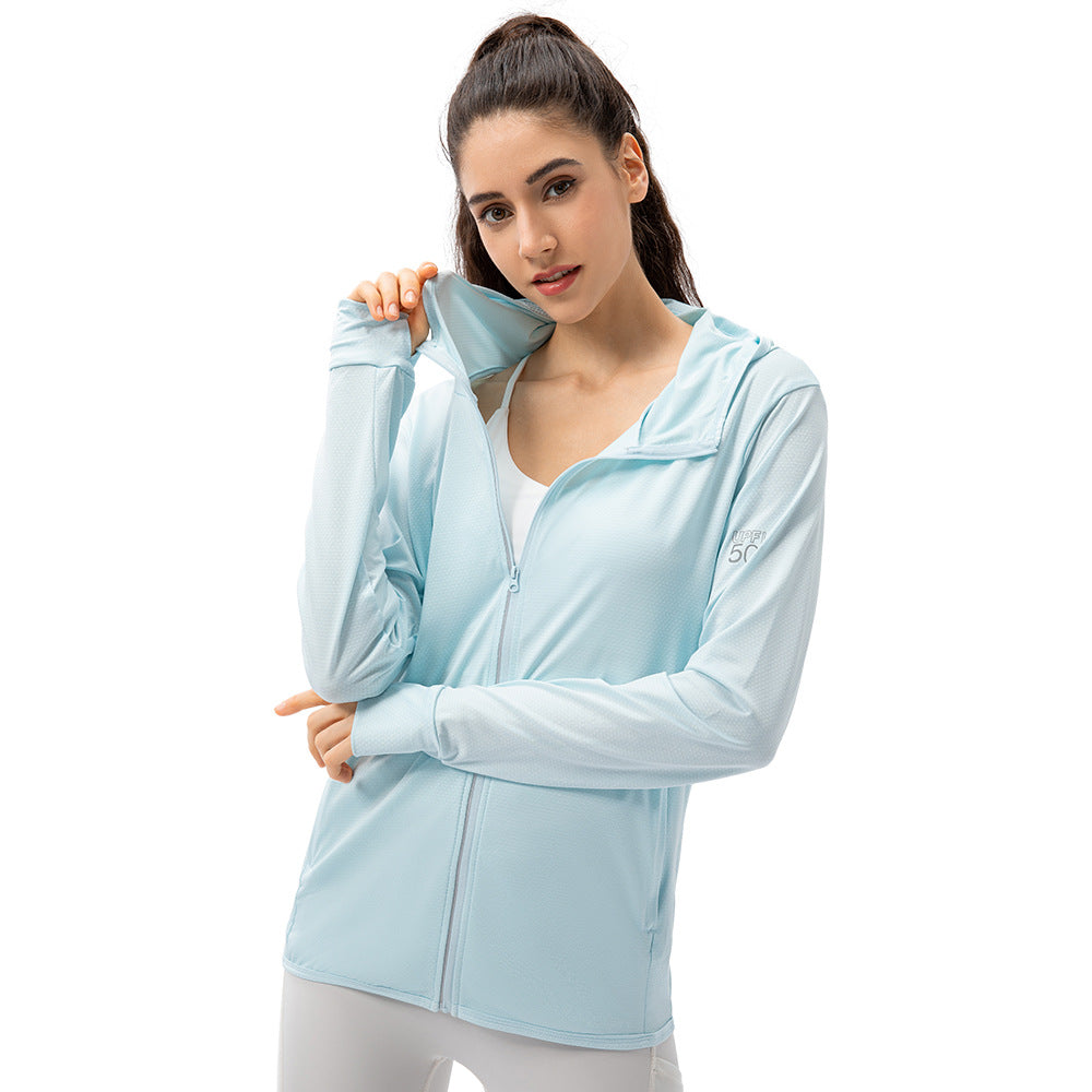 Damen Atmungsaktive Sportjacke mit Kapuze und Reißverschluss Stalluxe