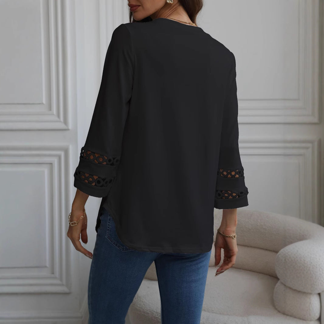 Damen modisches Oberteil mit eleganten Lochdetails Stalluxe