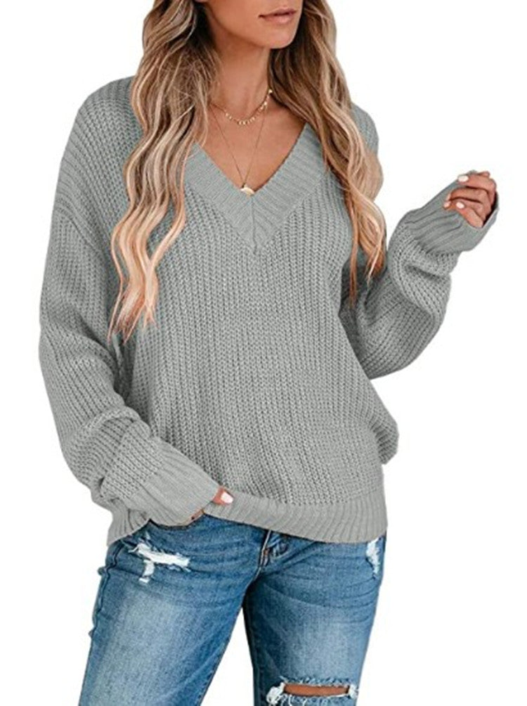 Damen Feinstrickpullover mit V-Ausschnitt und lässigem Schnitt Stalluxe