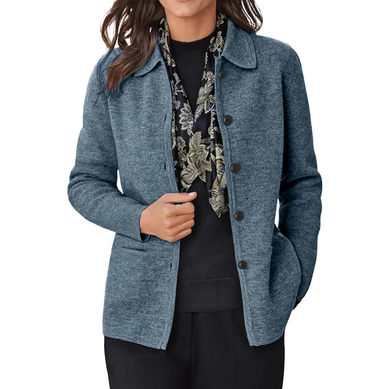 Damen elegante Manteljacke mit Knopfverschluss und praktischen Taschen Stalluxe