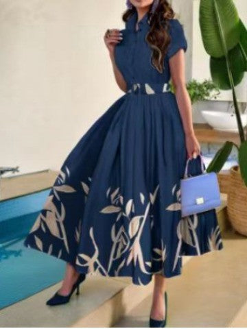 Damen Elegantes Maxikleid mit floralem Design und tailliertem Schnitt Stalluxe