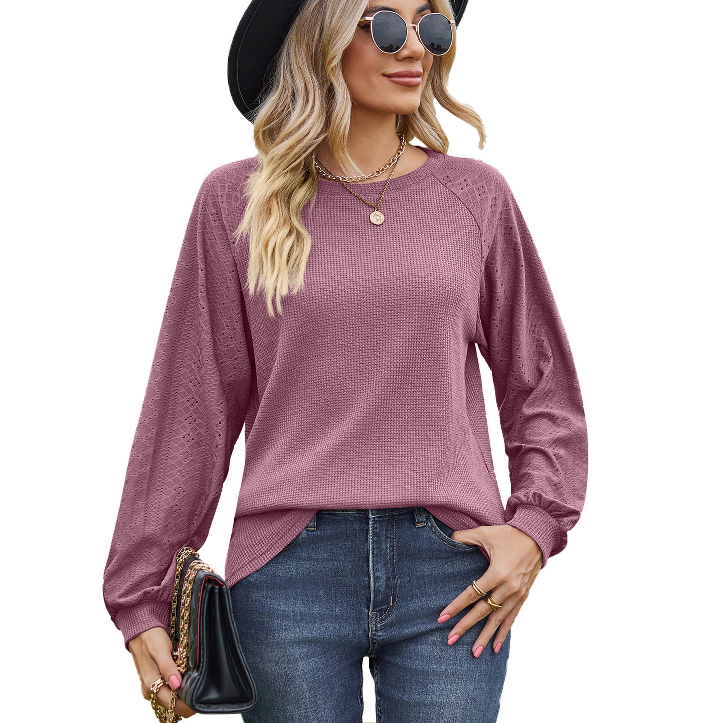 Damen lässiger Pullover mit modischen Strickdetails Stalluxe