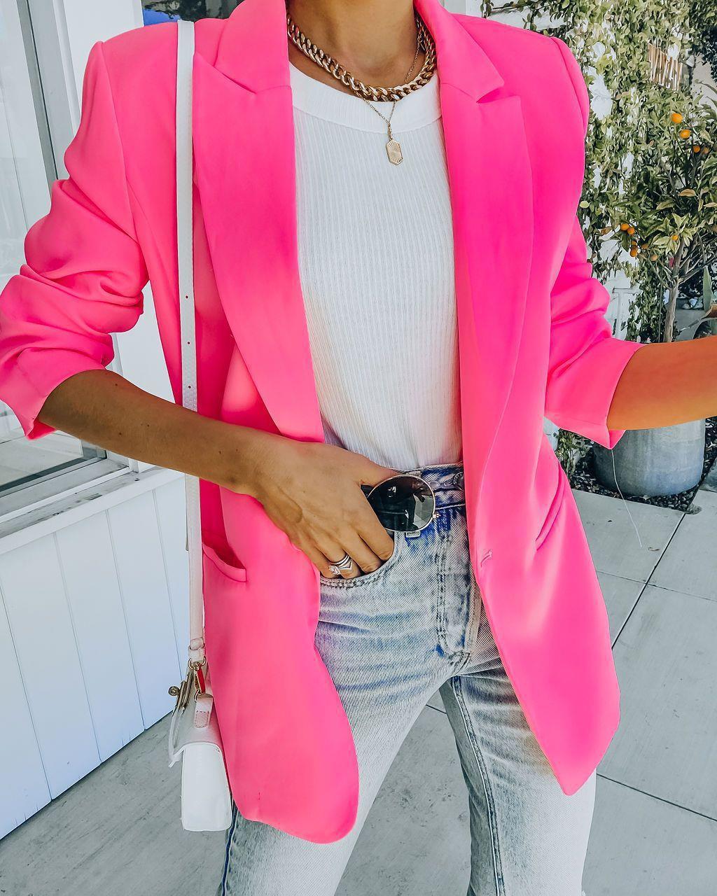 Damen Modischer Oversized Blazer mit strukturiertem Design und praktischen Taschen Stalluxe