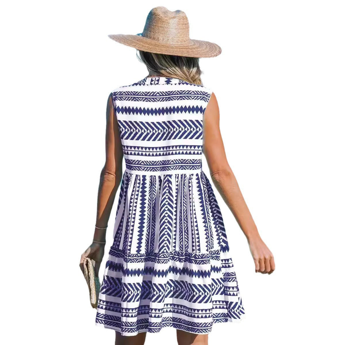 Damen Freizeitkleid mit modernen geometrischen Mustern Stalluxe