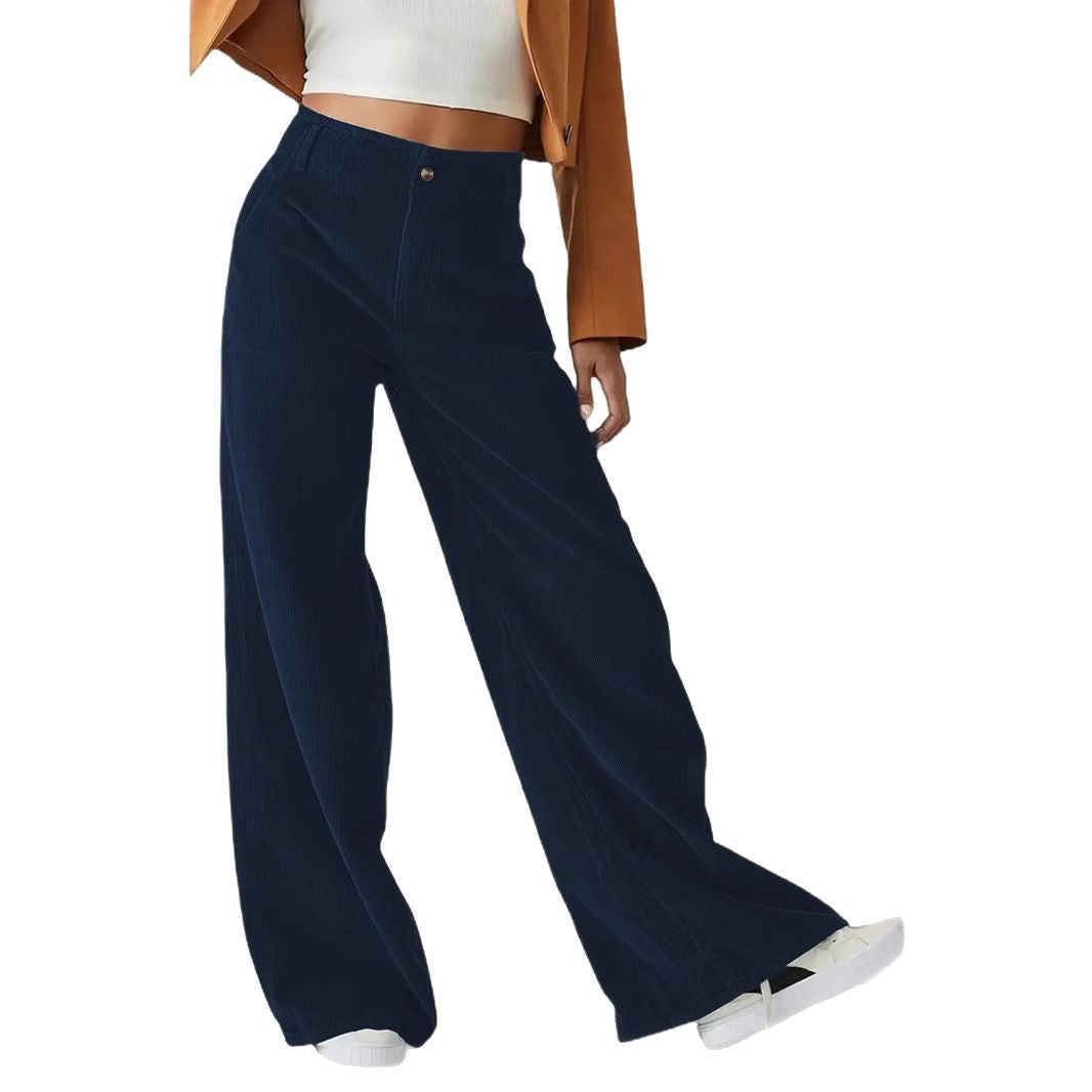 Damen Weit geschnittene Stoffhose mit eleganten Taschen Stalluxe