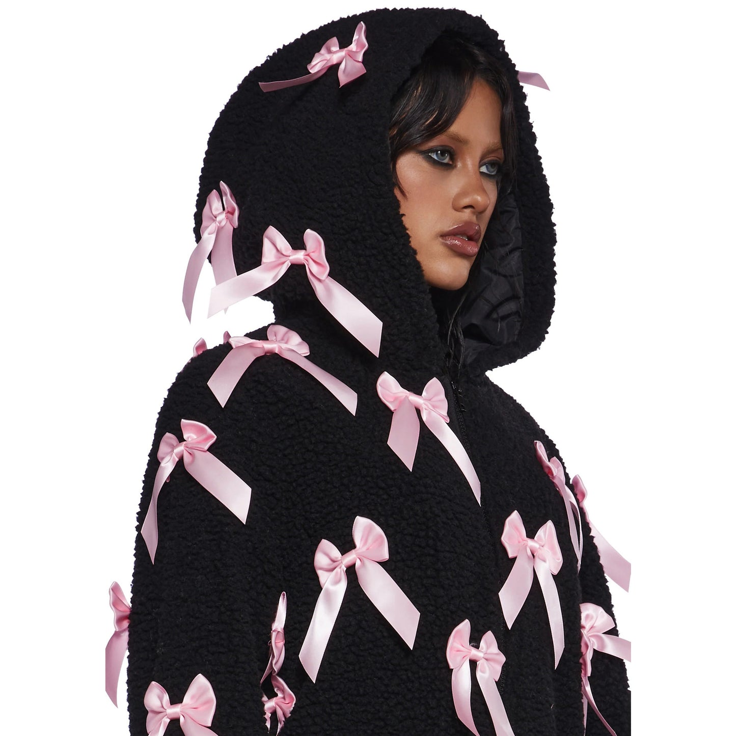 Damen Fleecejacke mit aufwendigen Satinschleifen Stalluxe