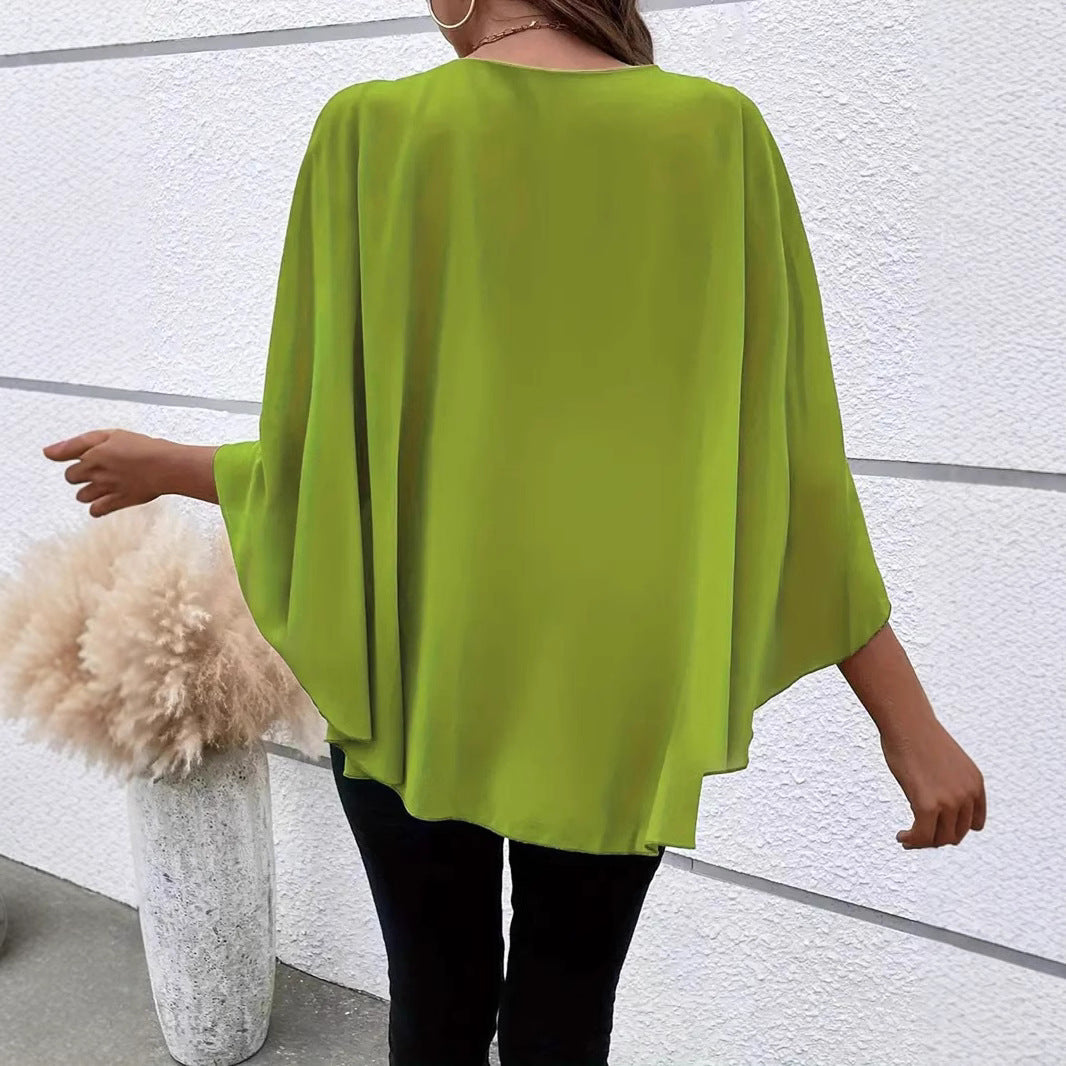 Damen elegante Bluse mit fließendem Schnitt Stalluxe