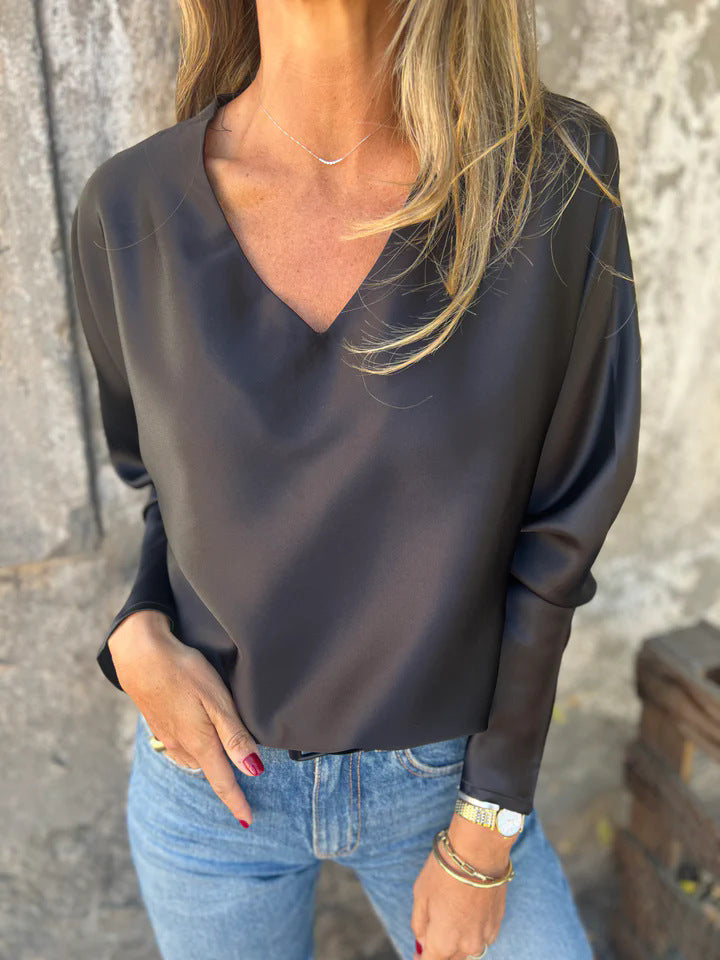 Damen Elegantes und modernes Oberteil mit einzigartigem Ausschnitt und voluminösen Ärmeln Stalluxe
