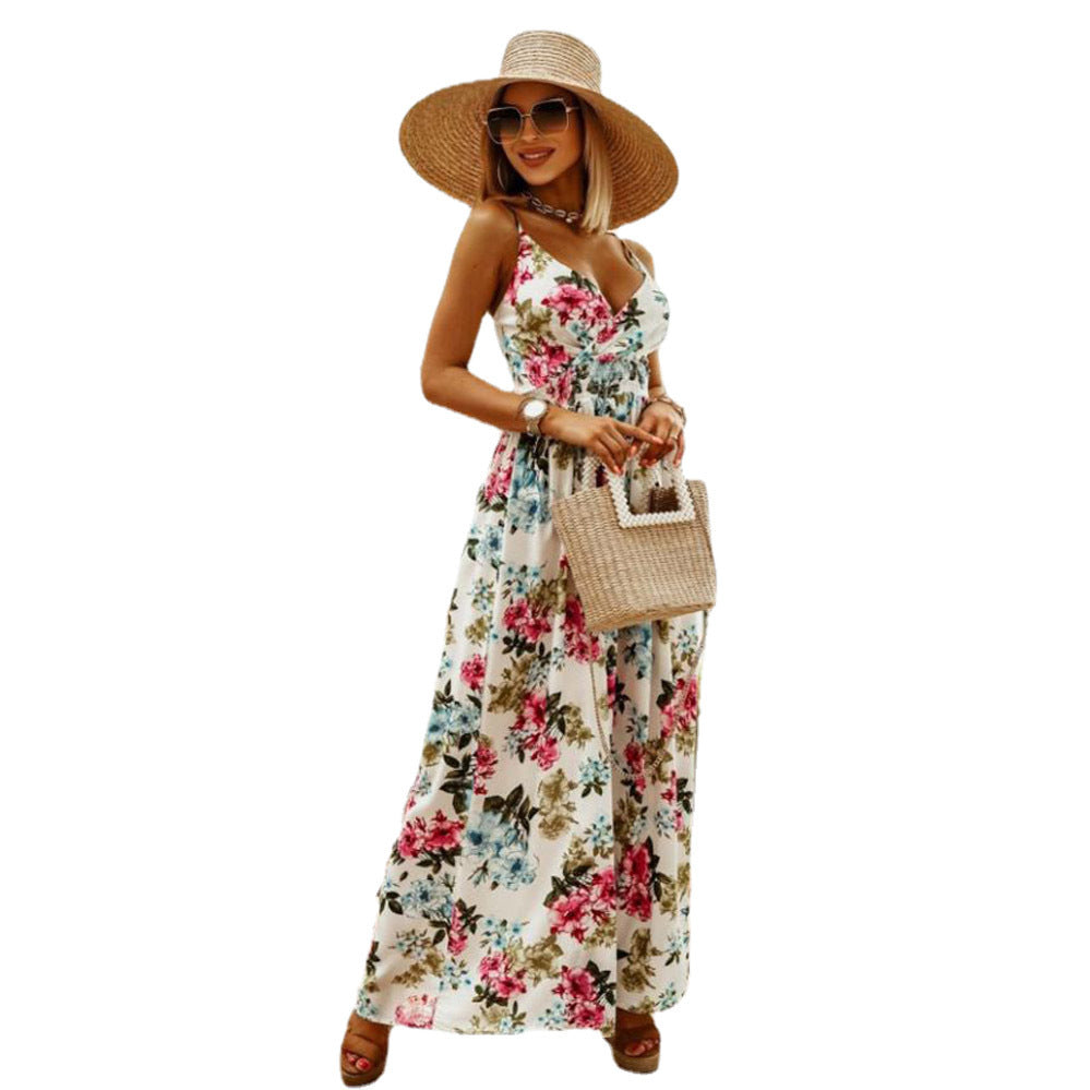 Damen Maxikleid mit floralen Mustern und raffiniertem Schnitt Stalluxe