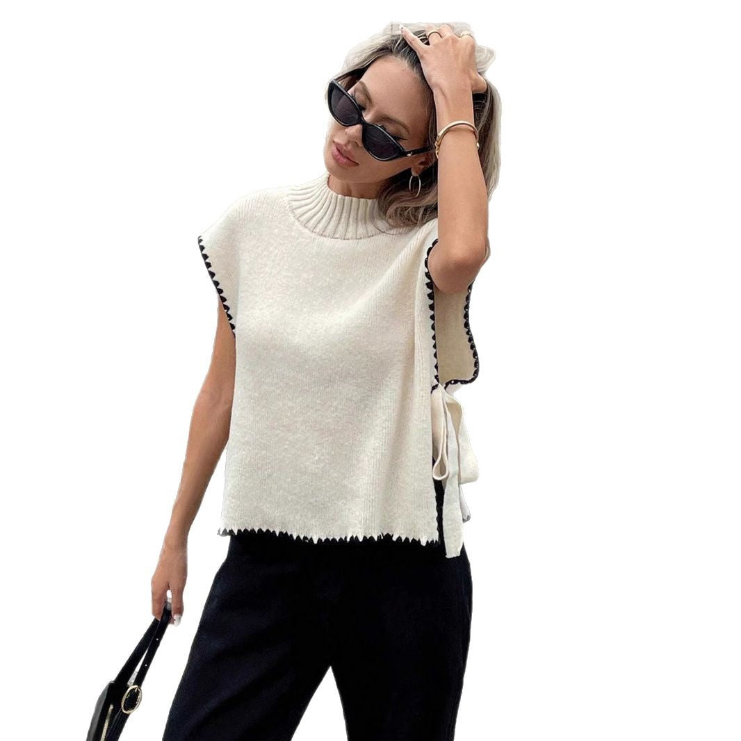 Damen Stricktop mit einzigartigen Cut-Outs und verspieltem Knoten Stalluxe