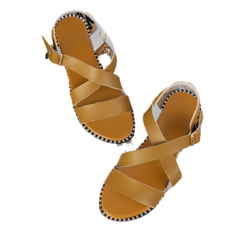 Damen modische Ledersandalen mit eleganter Schnalle Stalluxe