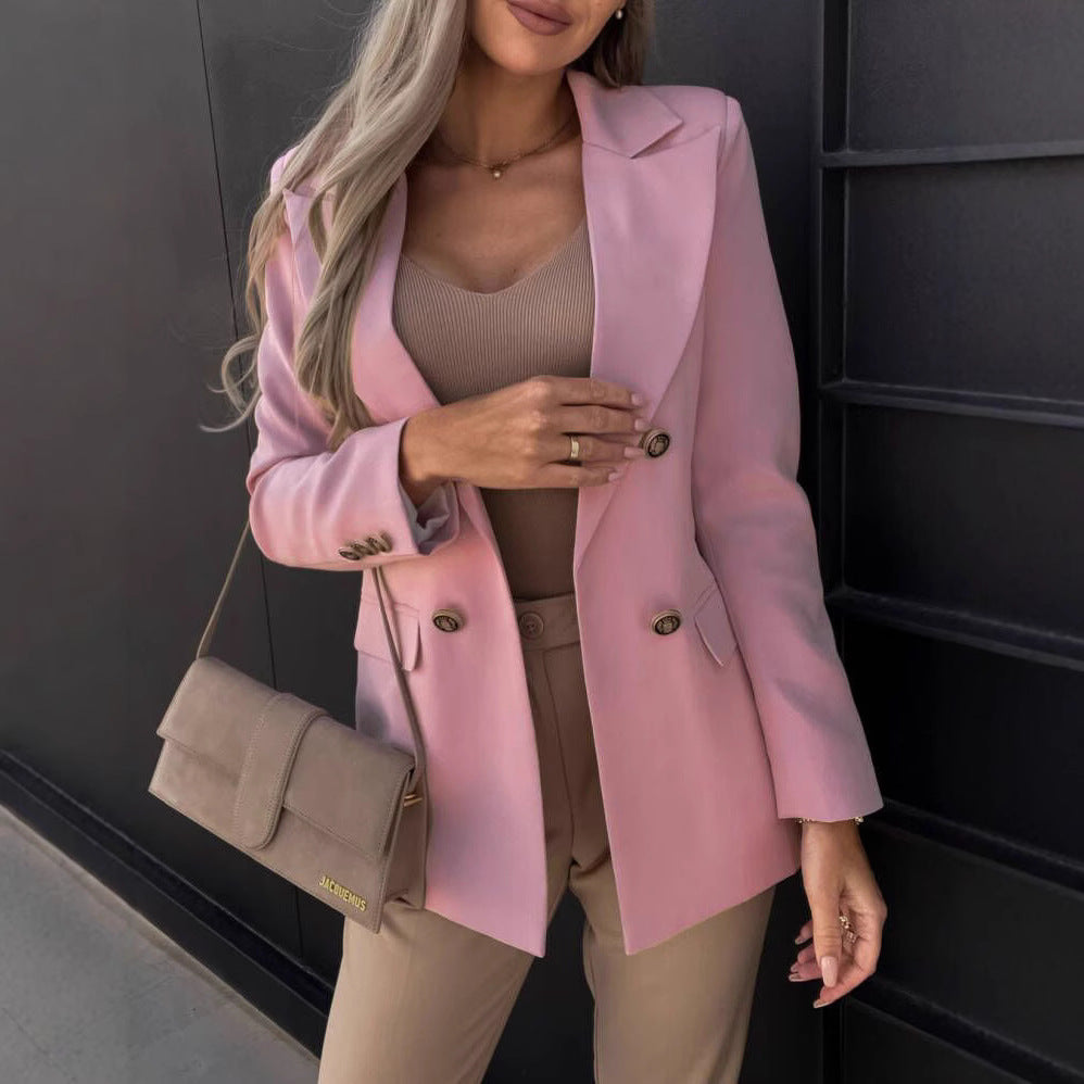 Damen Eleganter Blazer im modernen Schnitt mit doppelter Knopfreihe Stalluxe