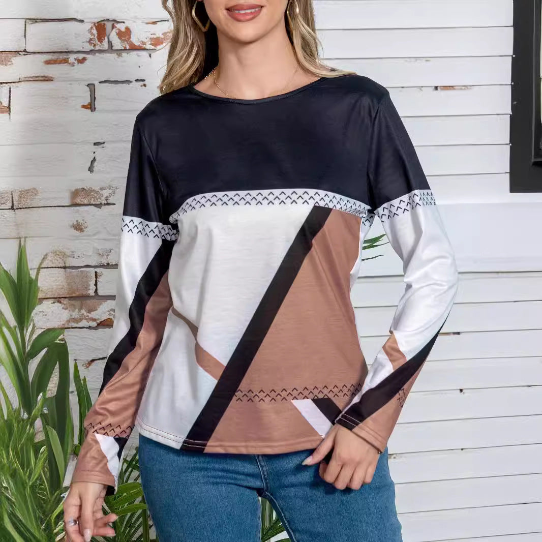 Damen Langarmshirt mit modernem Farbblockdesign Stalluxe