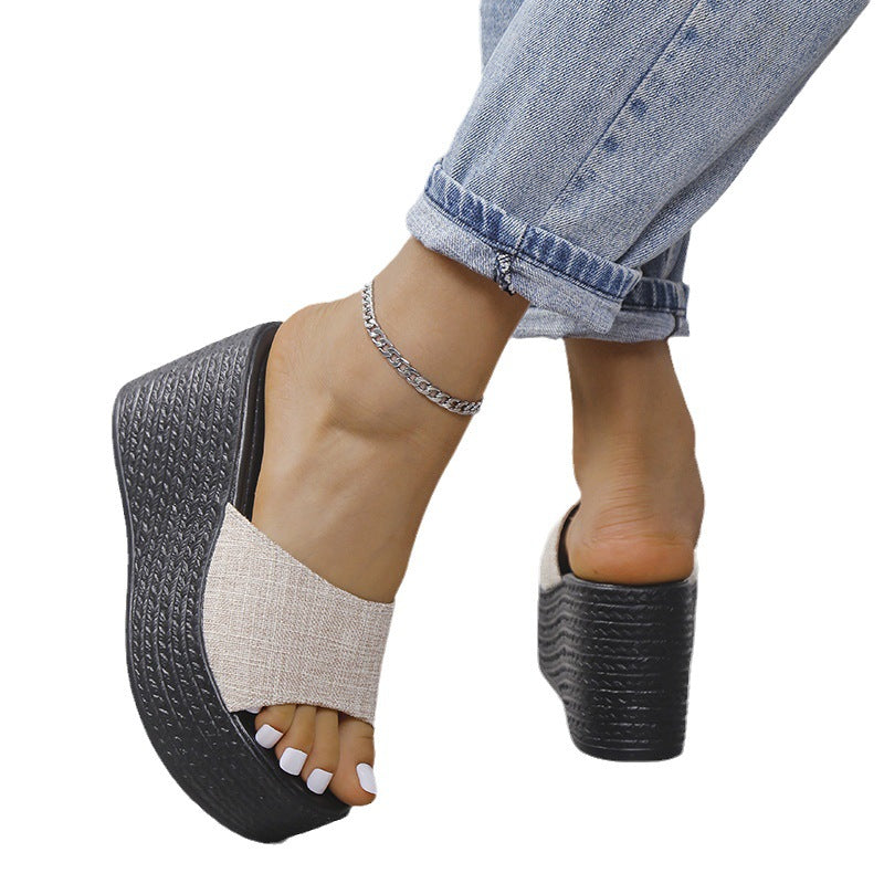 Damen Wedge-Sandaletten mit elegantem Stoffoberteil und rutschfester Sohle Stalluxe