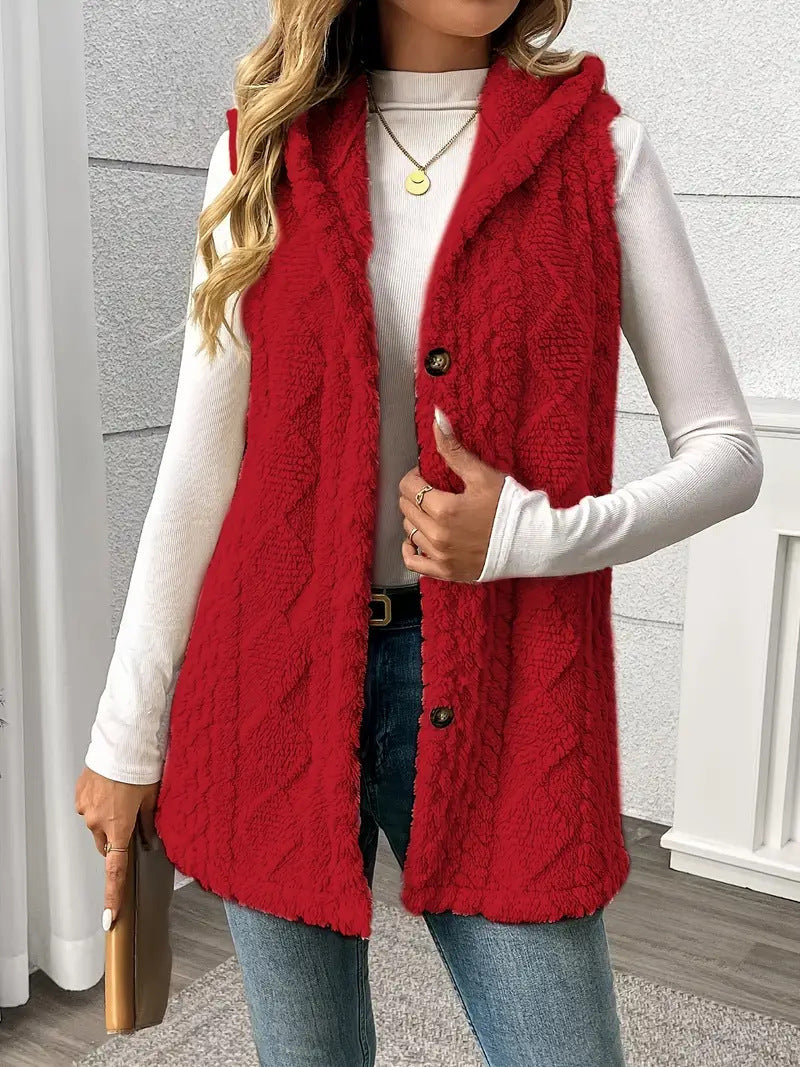 Damen Stylish gesteppte Weste mit Kapuze und Knopfverschluss Stalluxe