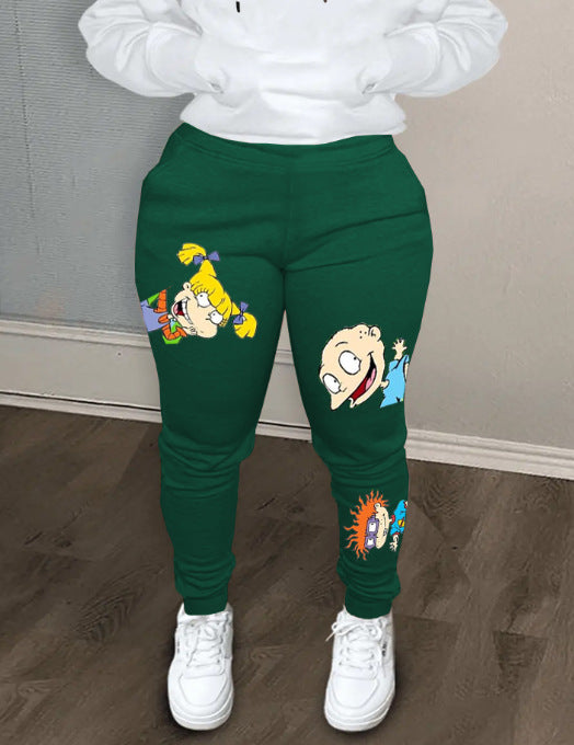 Damen Sweatpants mit buntem Cartoon-Print Stalluxe