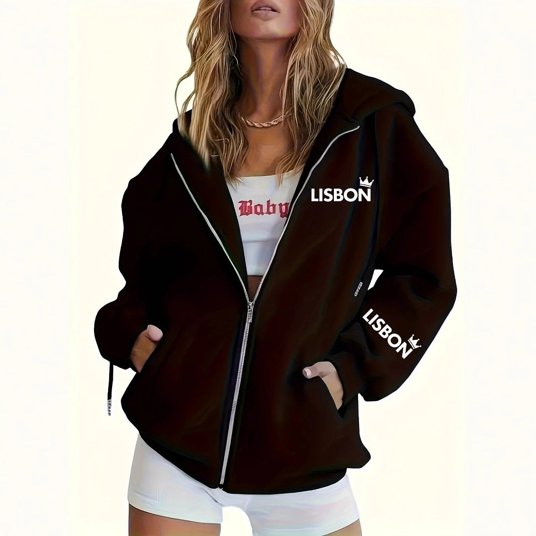 Damen lockerer Urban Style Kapuzenjacke Stalluxe