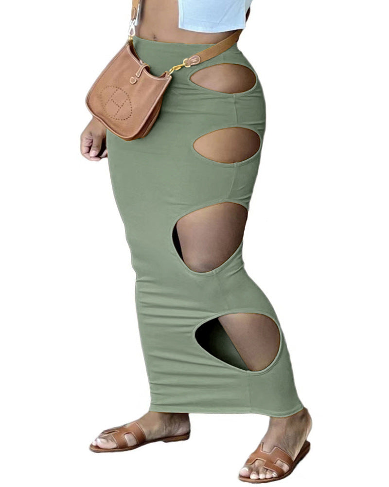 Damen Maxirock mit innovativem Cut-Out-Design und figurbetontem Schnitt Stalluxe