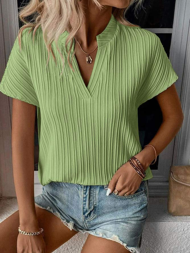 Damen Strukturierte V-Ausschnitt Bluse Stalluxe