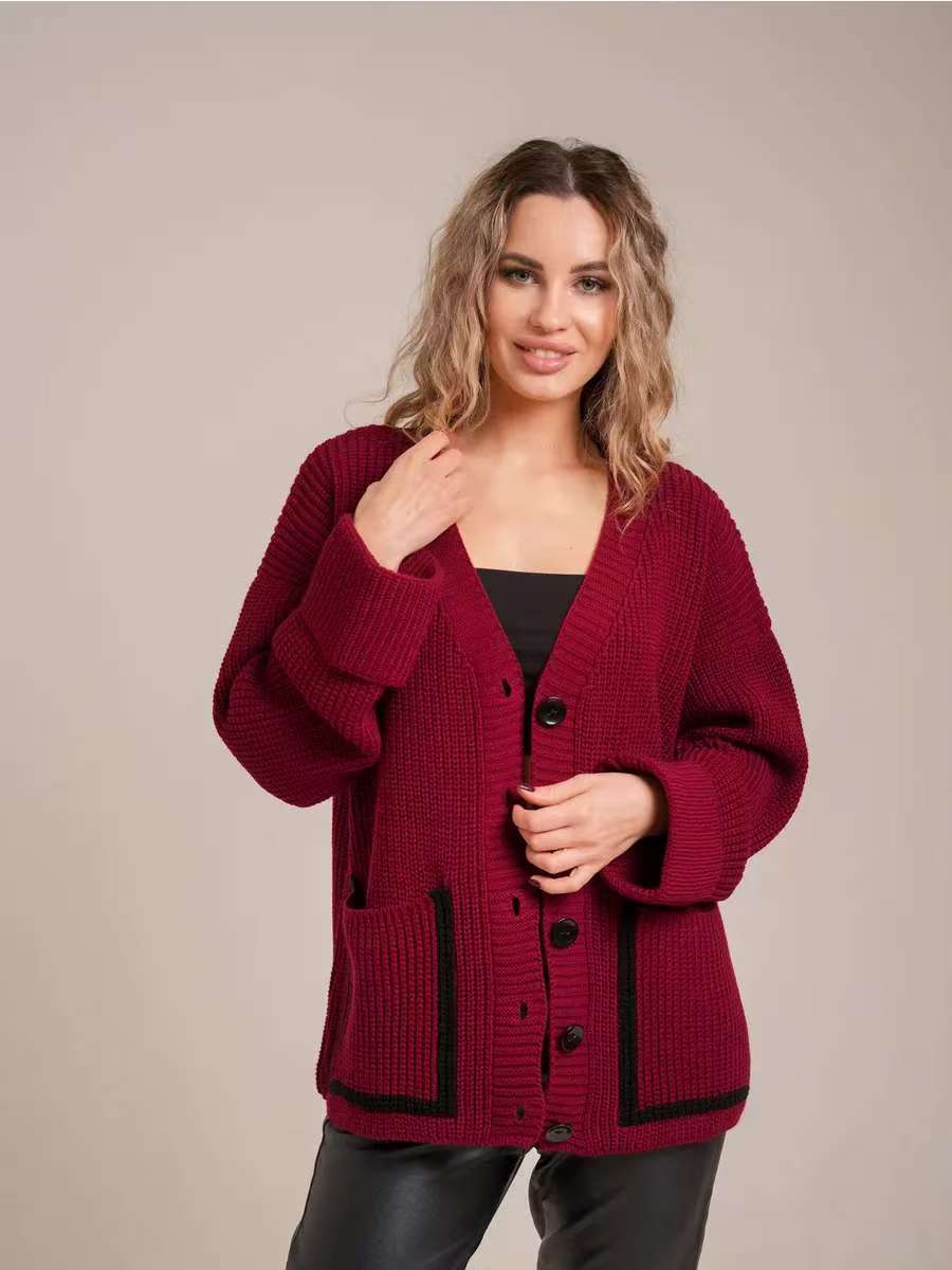 Damen Großer Strickcardigan mit dekorativen Knopfdetails und lässigem Schnitt Stalluxe
