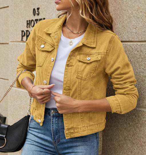 Damen klassische Denim-Jacke im Schneidertailoring-Stil Stalluxe
