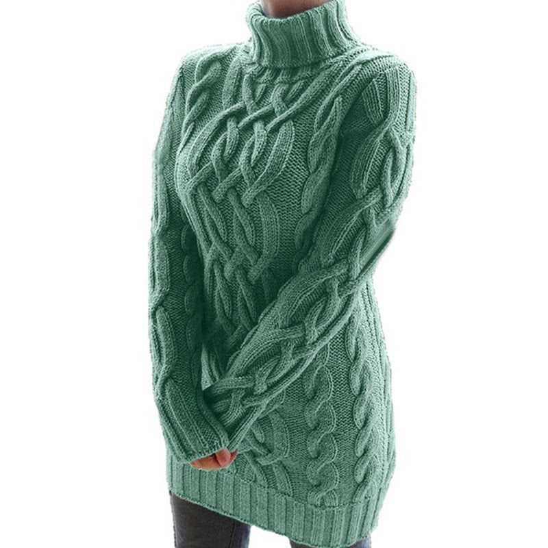 Damen Grobstrickpullover mit hohem Kragen und Zopfmuster Stalluxe