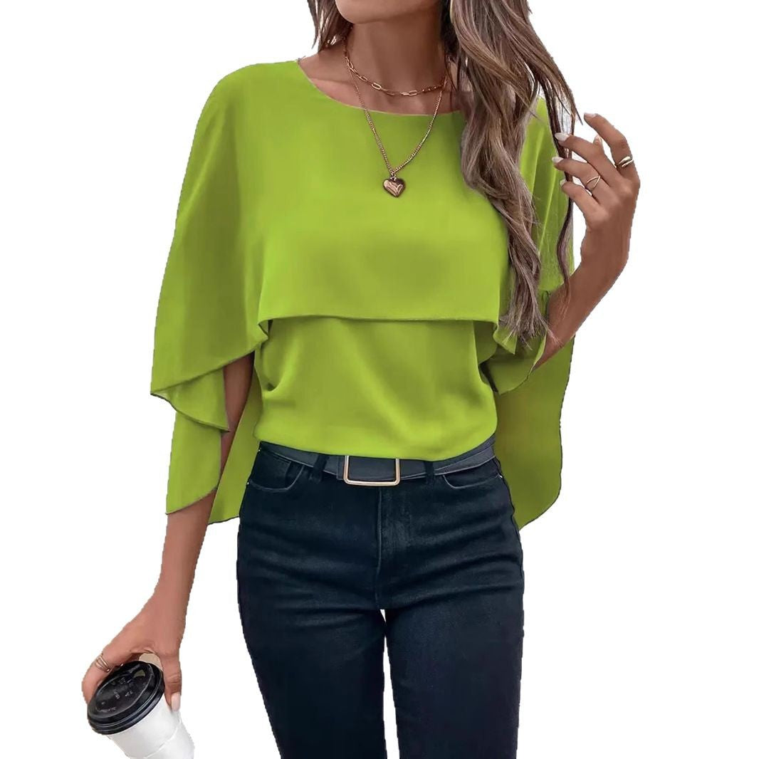 Damen elegante Bluse mit fließendem Schnitt Stalluxe