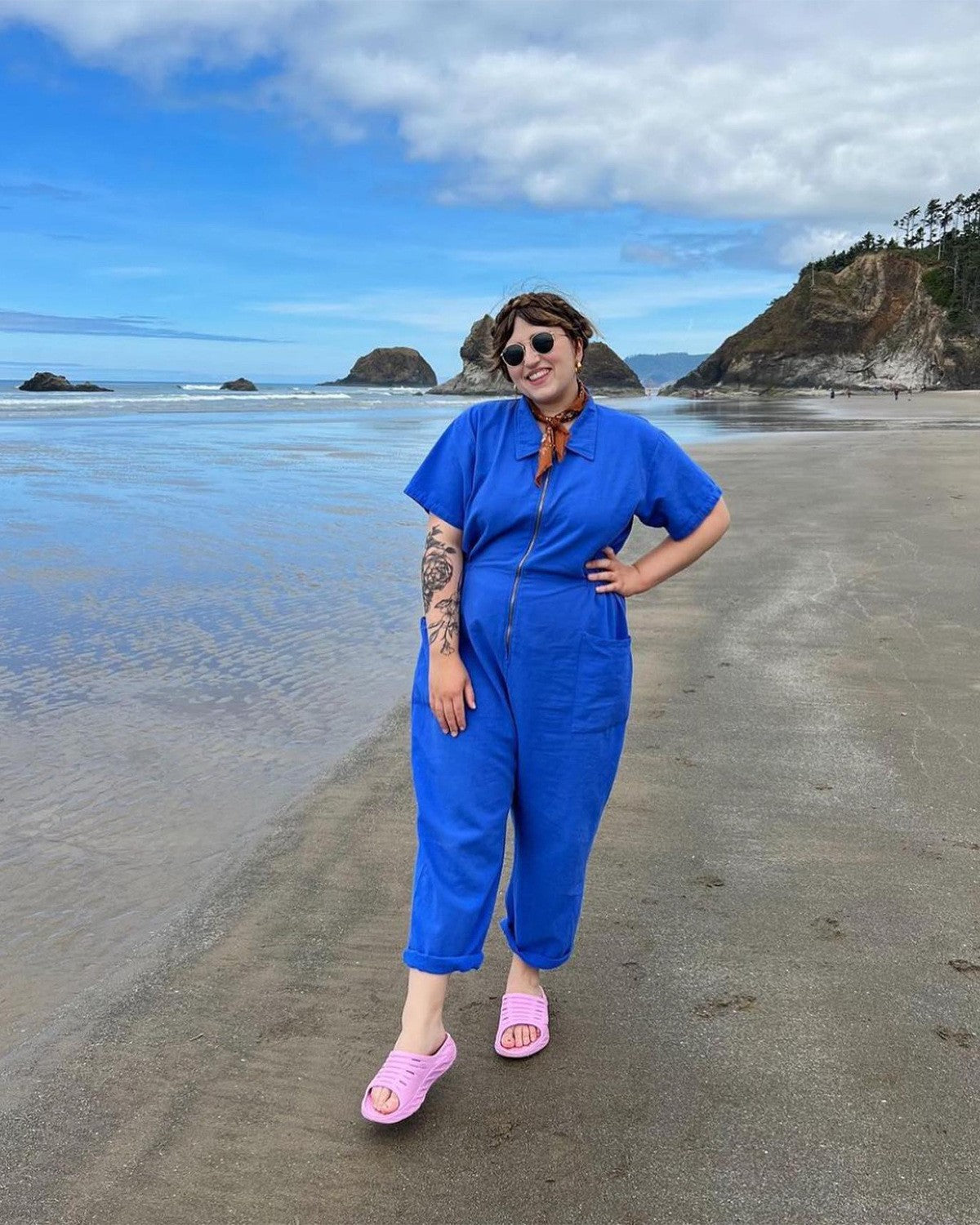 Damen legerer Jumpsuit mit praktischen Taschen und Reißverschluss Stalluxe